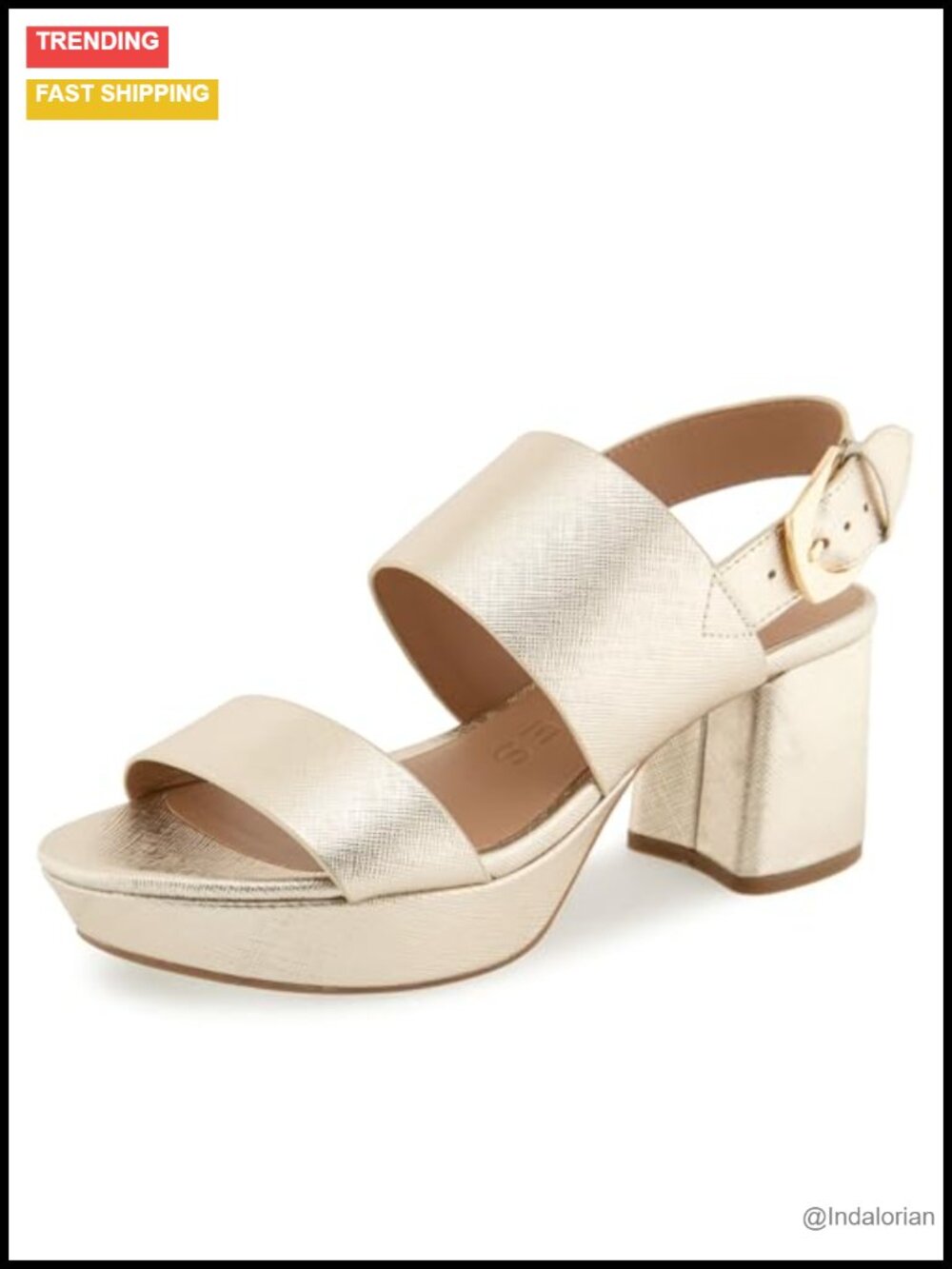 Platform Slingback Sandal Faux Leather Comfort Walking